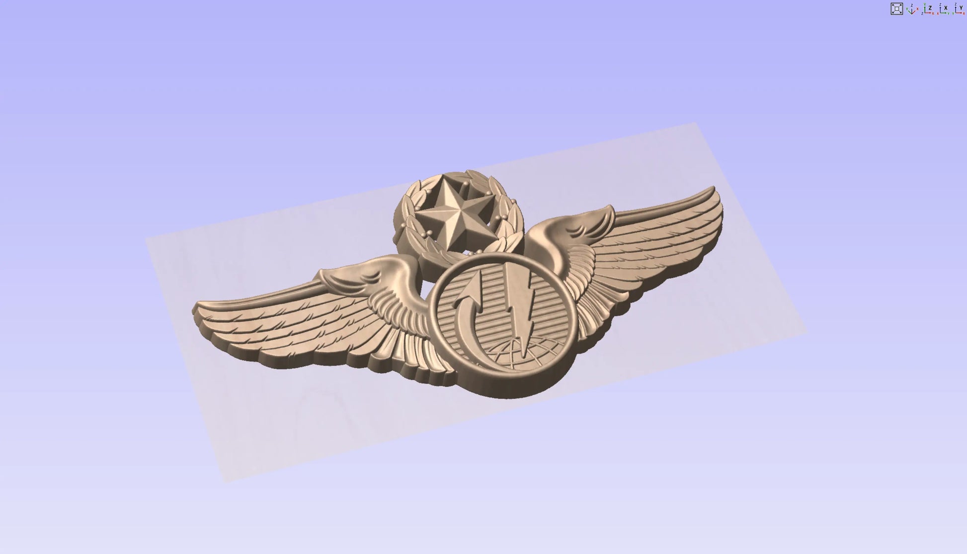 CNC File I US Air Force Master Remote Pilot Aircraft Wings Insignia 3D Model I  RathTech Design My Store