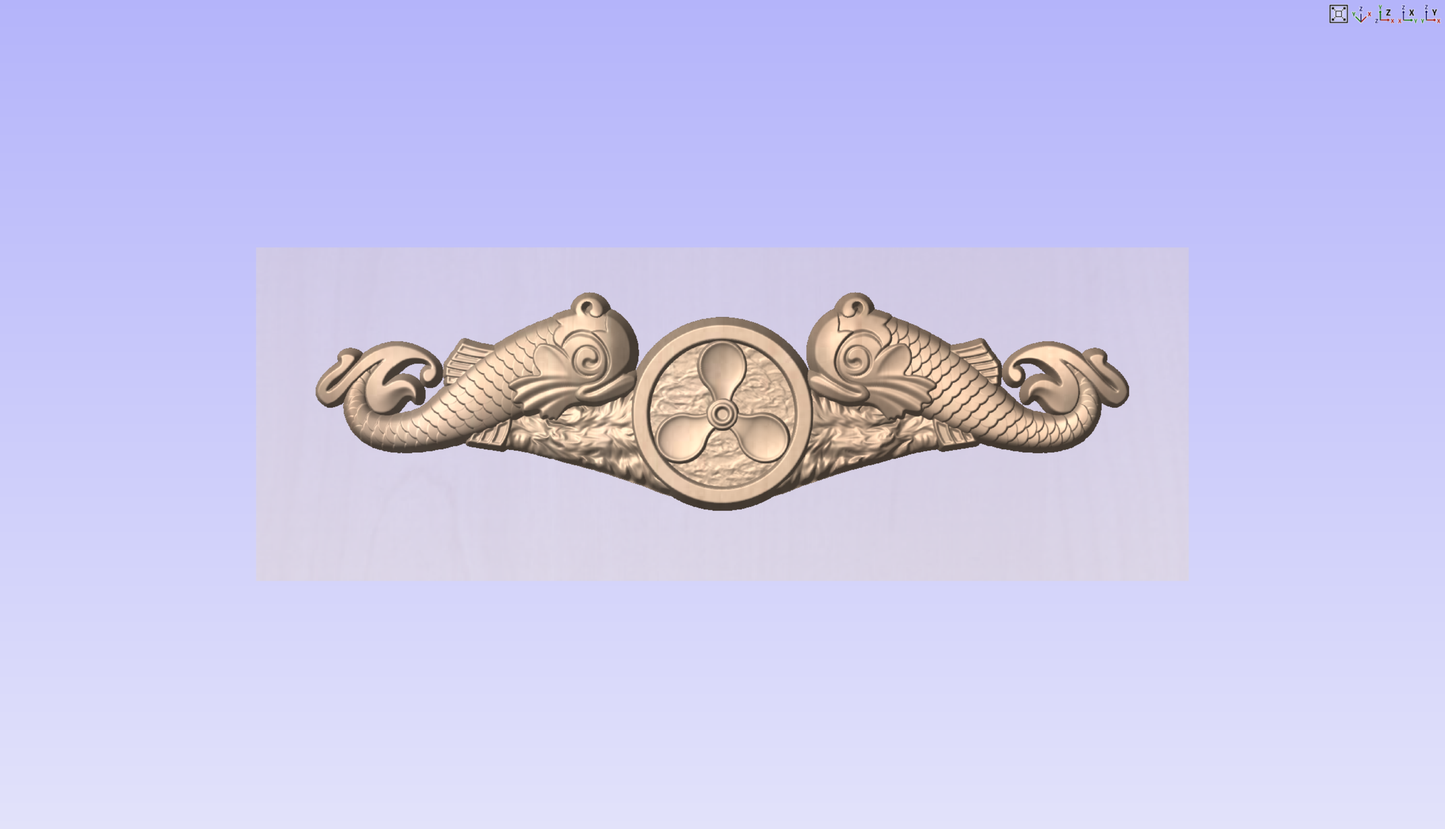 CNC File I  US Navy Submarine Engineering Duty Officer Badge 3D Model I  RathTech Design My Store