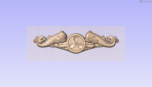 CNC File I  US Navy Submarine Engineering Duty Officer Badge 3D Model I  RathTech Design My Store