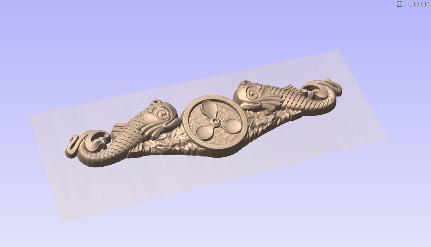 CNC File I  US Navy Submarine Engineering Duty Officer Badge 3D Model I  RathTech Design My Store