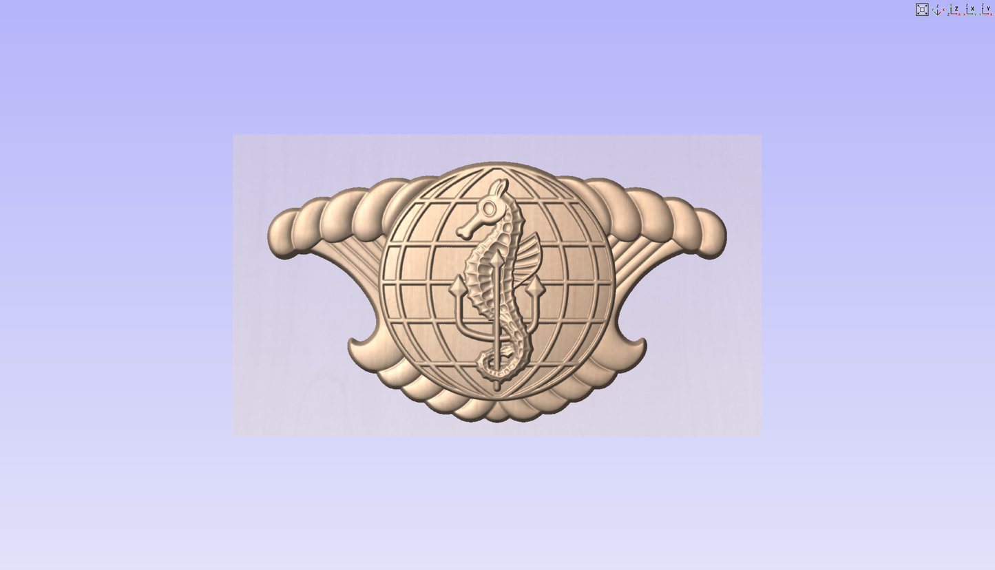 CNC File I  US Navy Integrated Undersea Surveillance System Badge 3D Model I  RathTech Design My Store