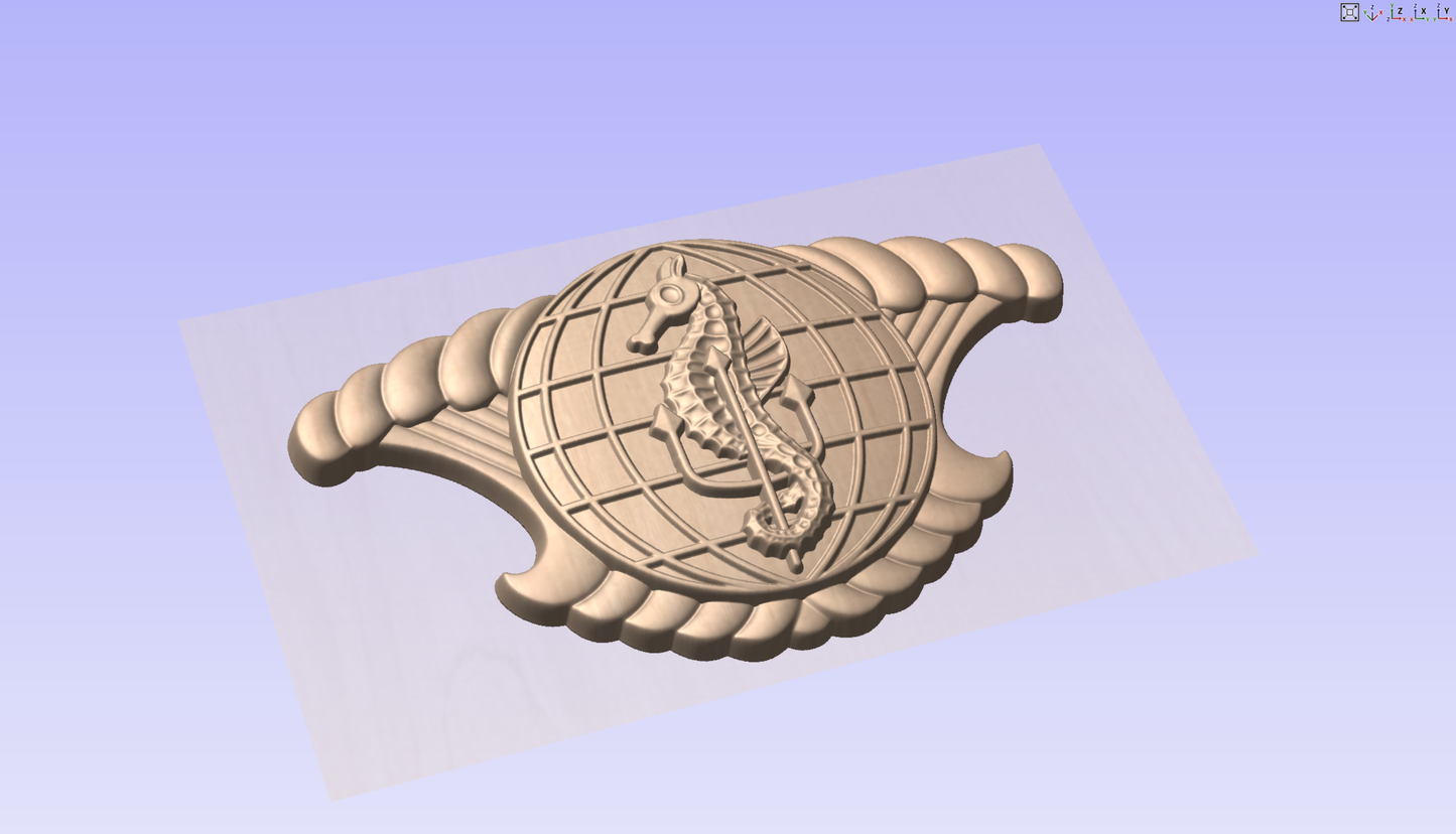 CNC File I  US Navy Integrated Undersea Surveillance System Badge 3D Model I  RathTech Design My Store