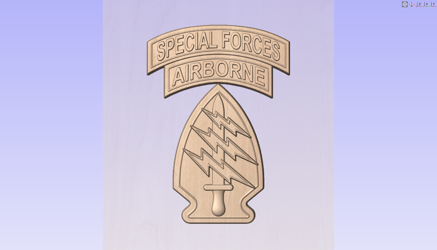 CNC File I  US Army Special Forces Command Patch Version 2 3D Model I  RathTech Design My Store