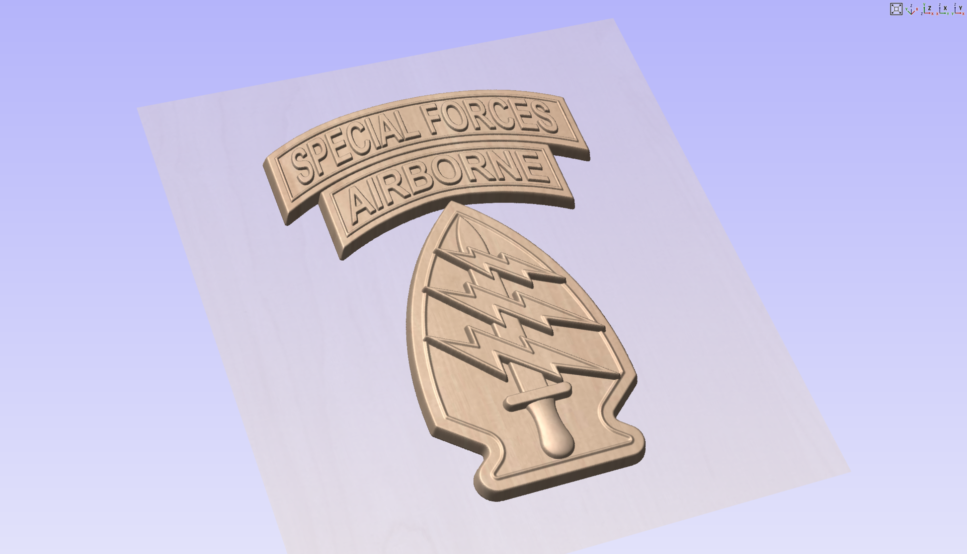 CNC File I  US Army Special Forces Command Patch Version 2 3D Model I  RathTech Design My Store
