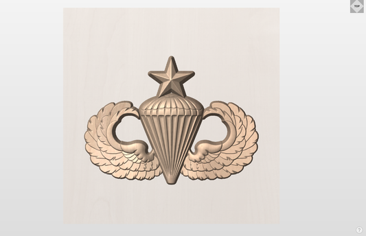 CNC File I  Senior Parachutist Badge 3D Model I RathTech Design My Store