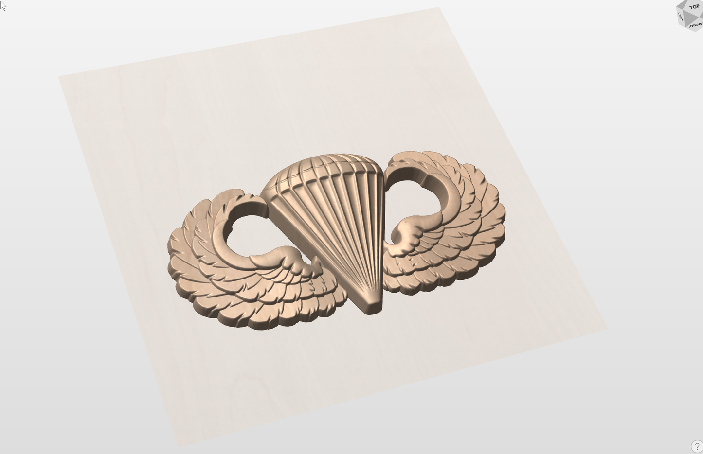 CNC File I  Parachutist Badge 3D Model I RathTech Design My Store