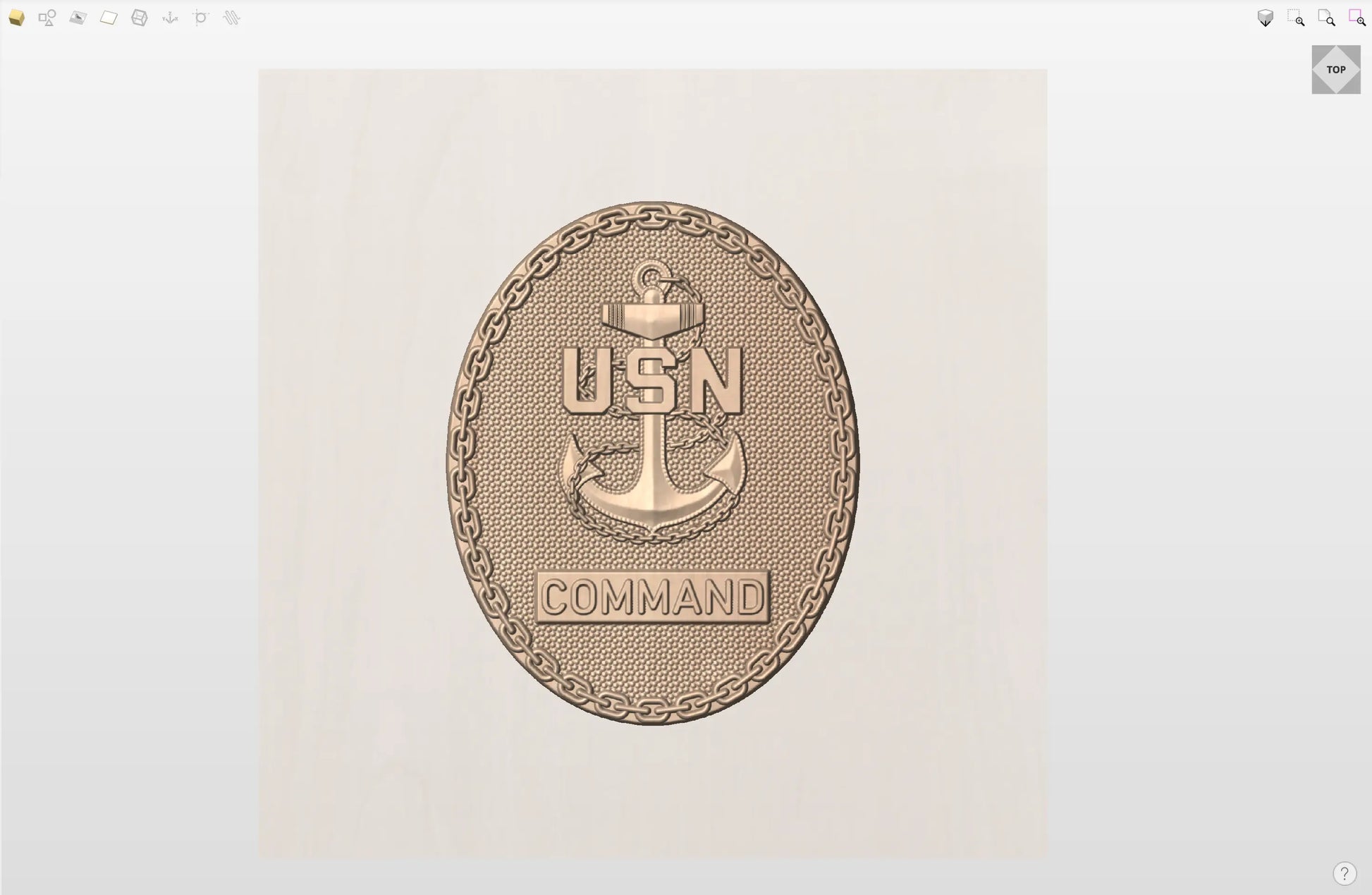 CNC File I  US Navy Chief Rank Command Badge 3D Model I  RathTech Design My Store