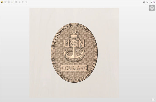 CNC File I  US Navy Chief Rank Command Badge 3D Model I  RathTech Design My Store