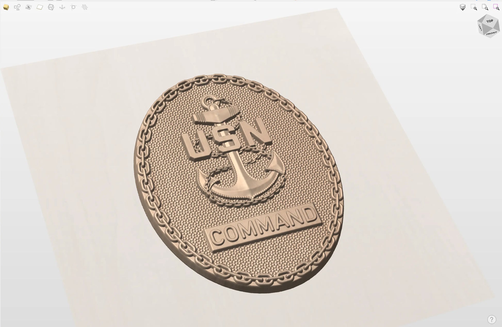 CNC File I  US Navy Chief Rank Command Badge 3D Model I  RathTech Design My Store