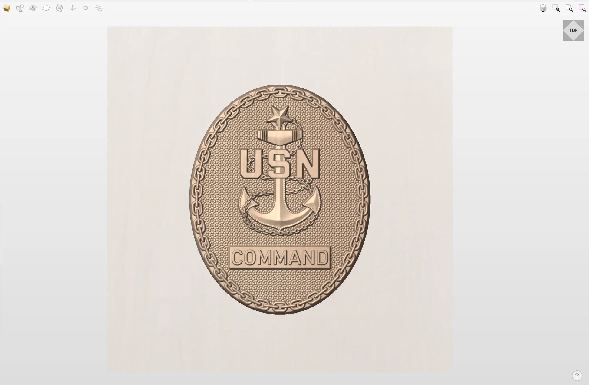CNC File I  US Navy Senior Chief Rank Command Badge 3D Model I  RathTech Design My Store