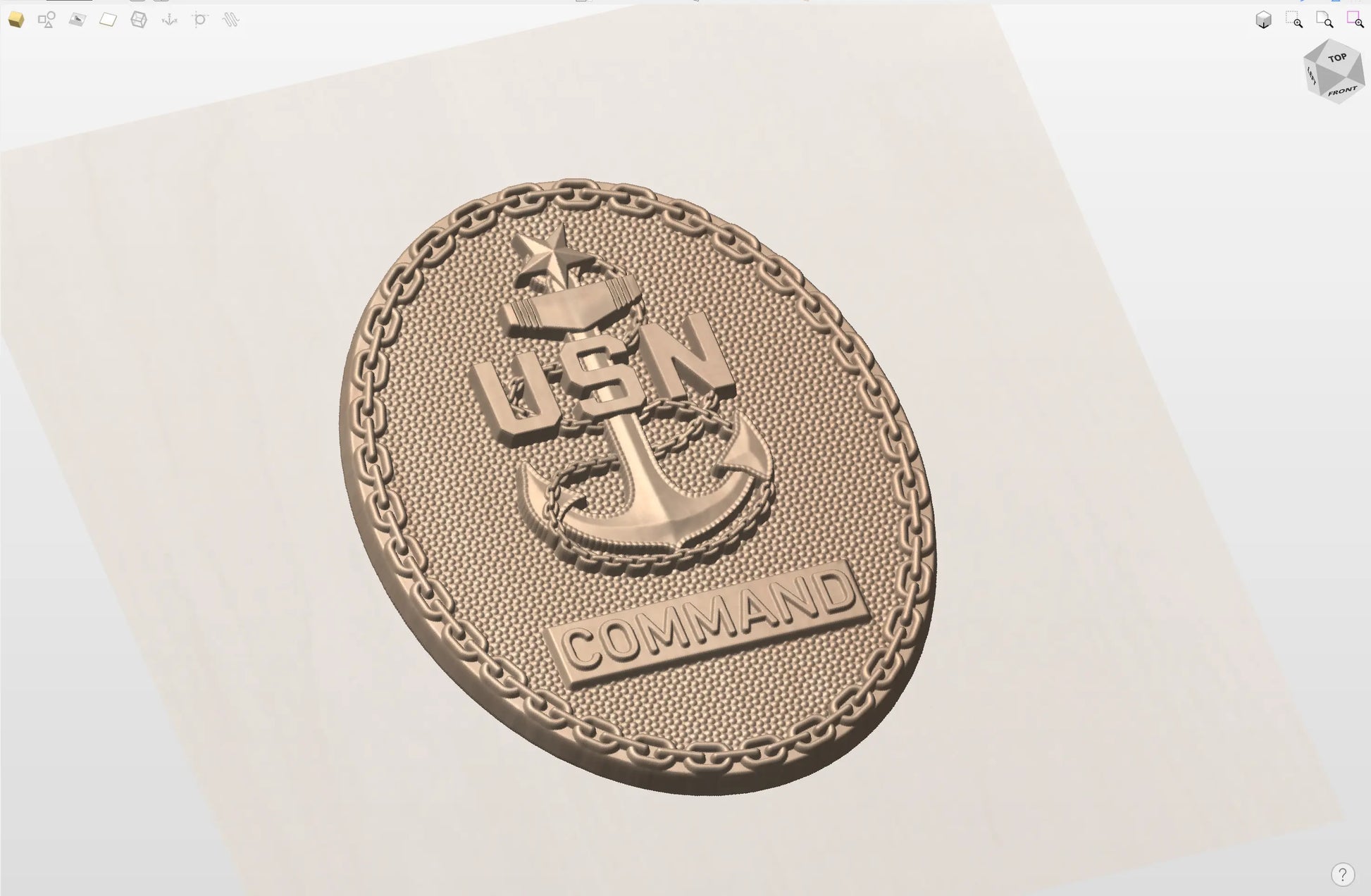 CNC File I  US Navy Senior Chief Rank Command Badge 3D Model I  RathTech Design My Store