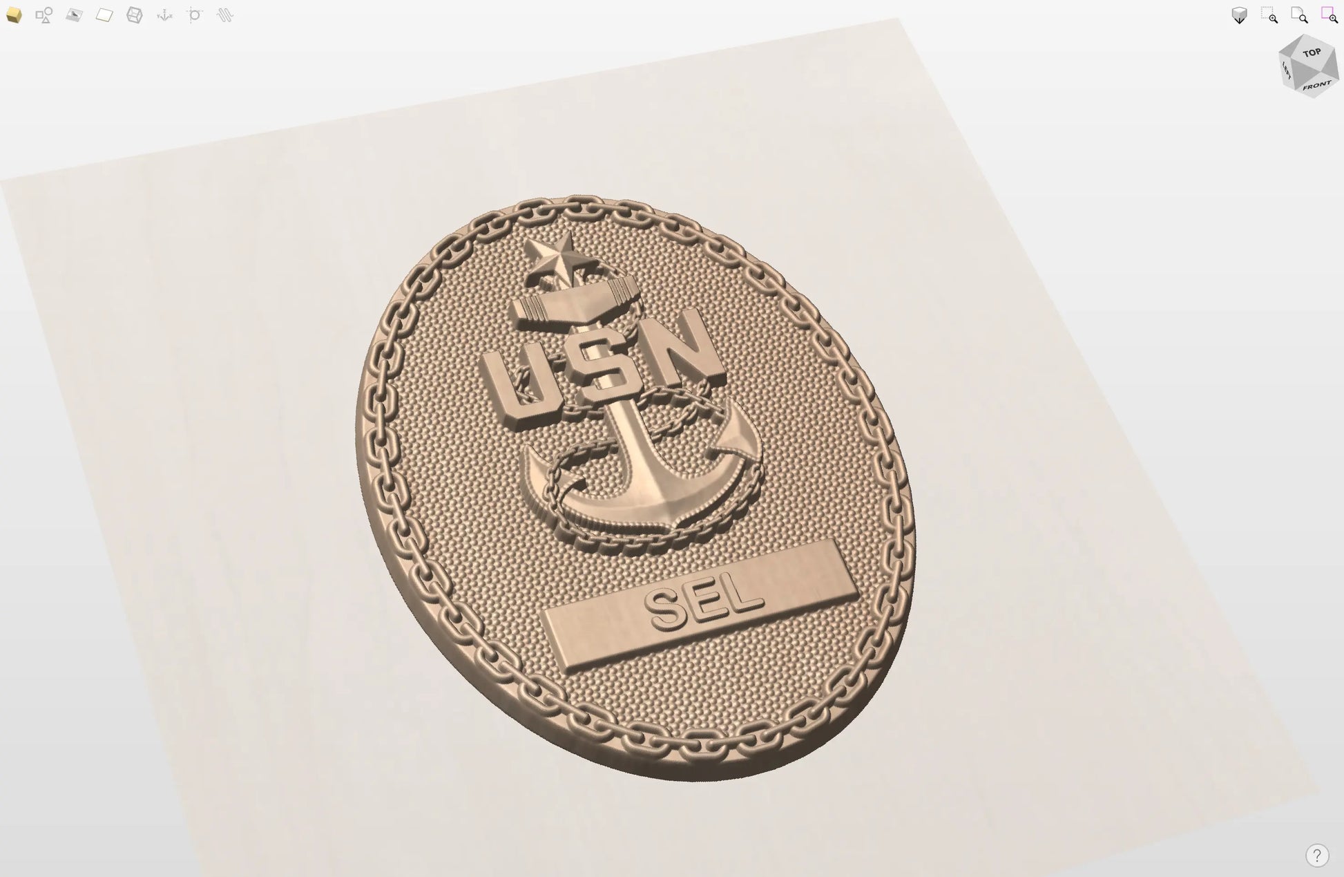 CNC File I  US Navy Senior Chief Rank SEL Badge 3D Model I  RathTech Design My Store