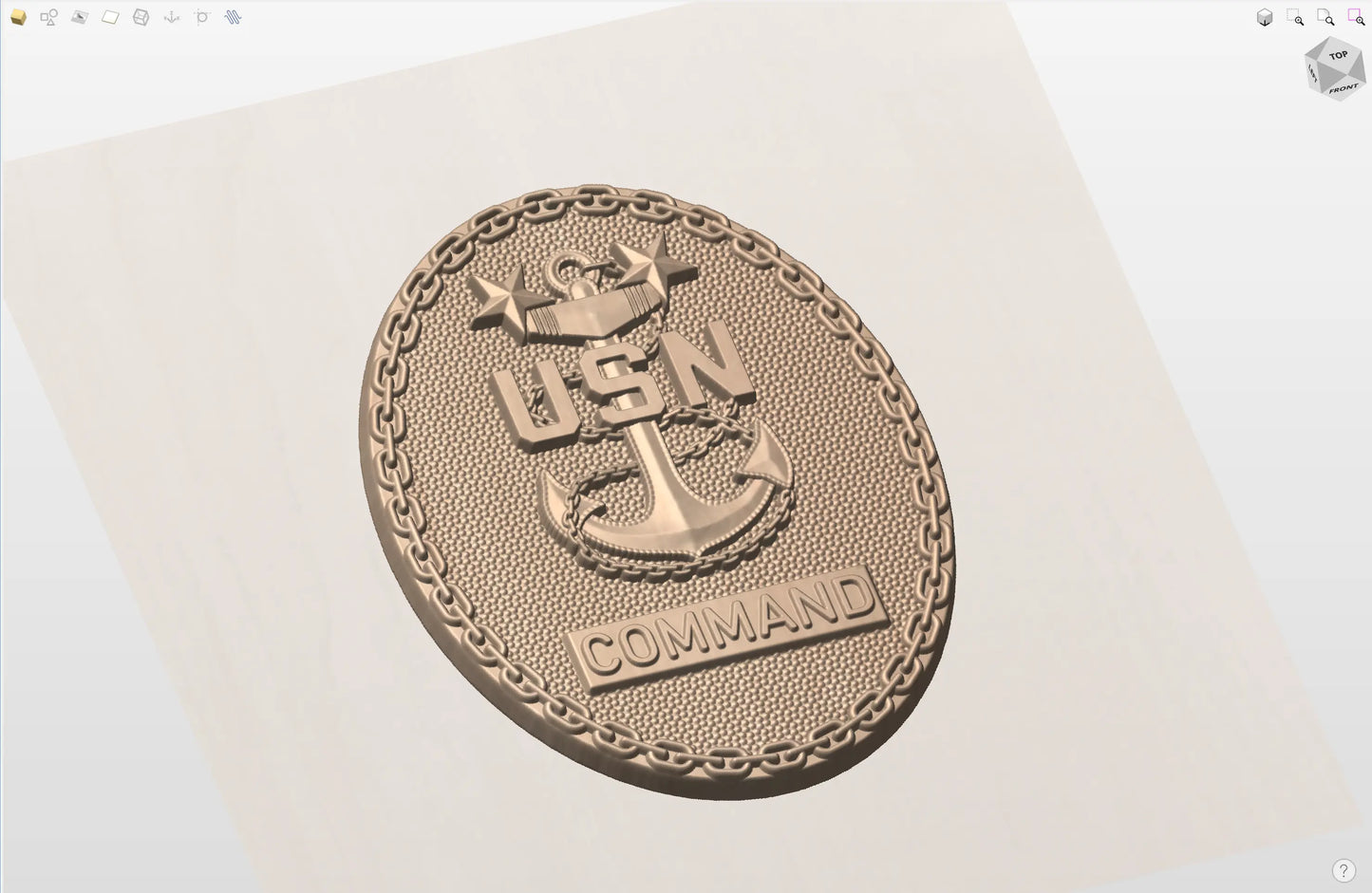 CNC File I  US Navy Master Chief Command Badge 3D Model I  RathTech Design My Store