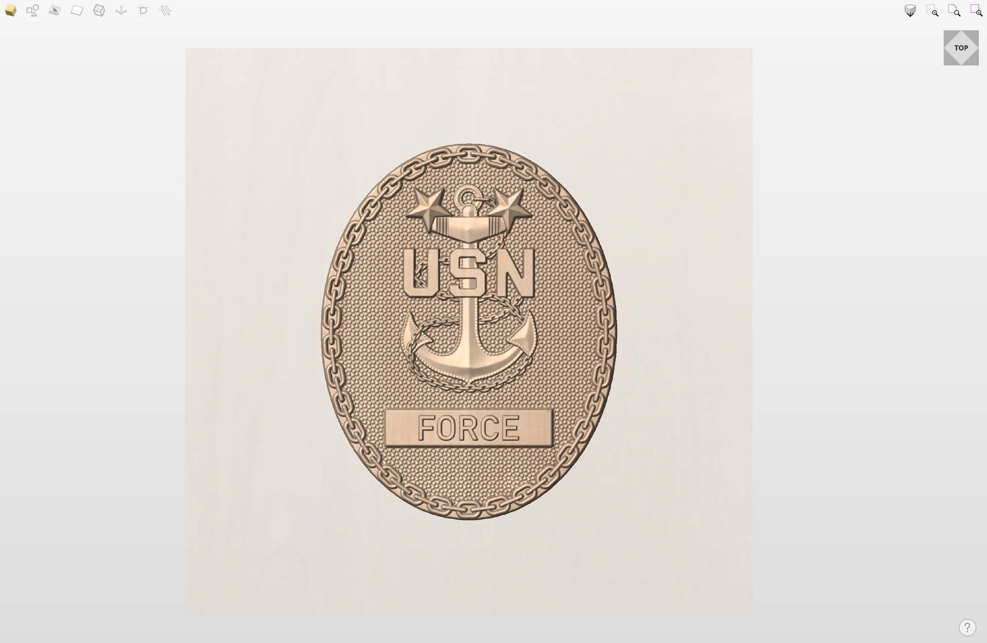 CNC File I  US Navy Master Chief Force Badge 3D Model I  RathTech Design My Store