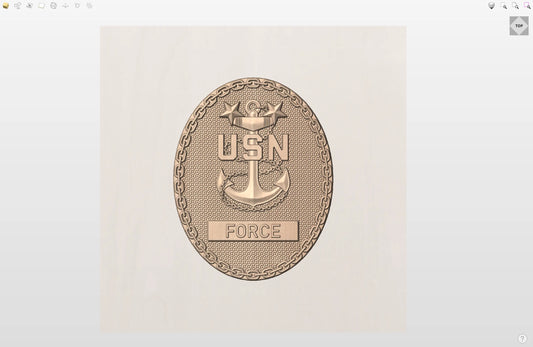 CNC File I  US Navy Master Chief Force Badge 3D Model I  RathTech Design My Store