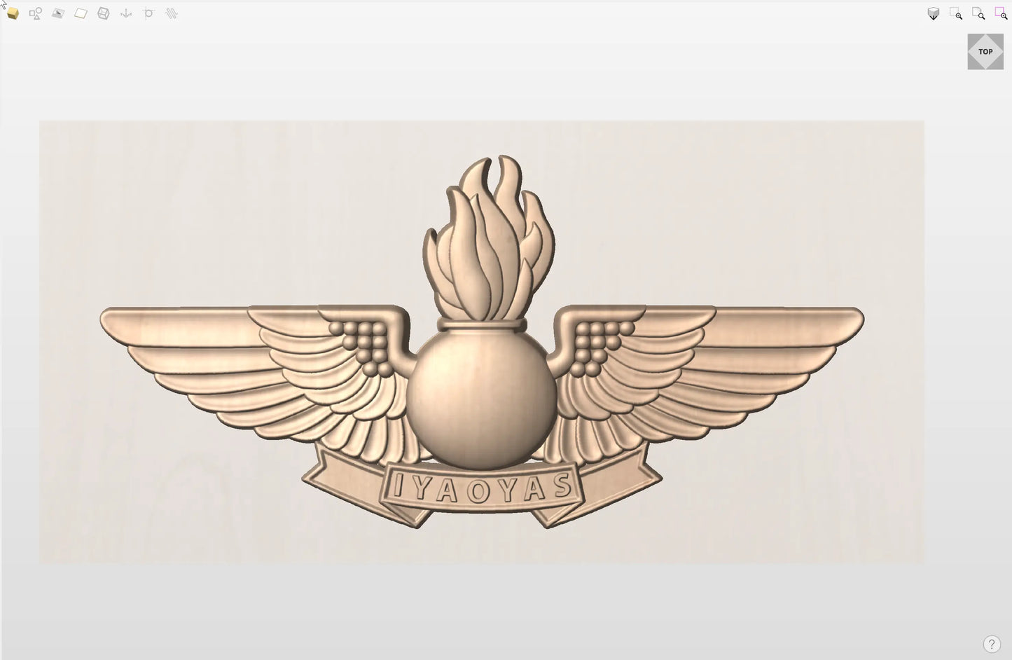 CNC File I US Military Aviation Ordnance Wings with Banner 3D Model I  RathTech Design My Store