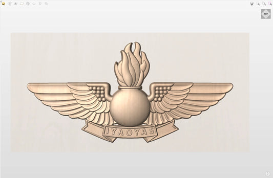 CNC File I US Military Aviation Ordnance Wings with Banner 3D Model I  RathTech Design My Store