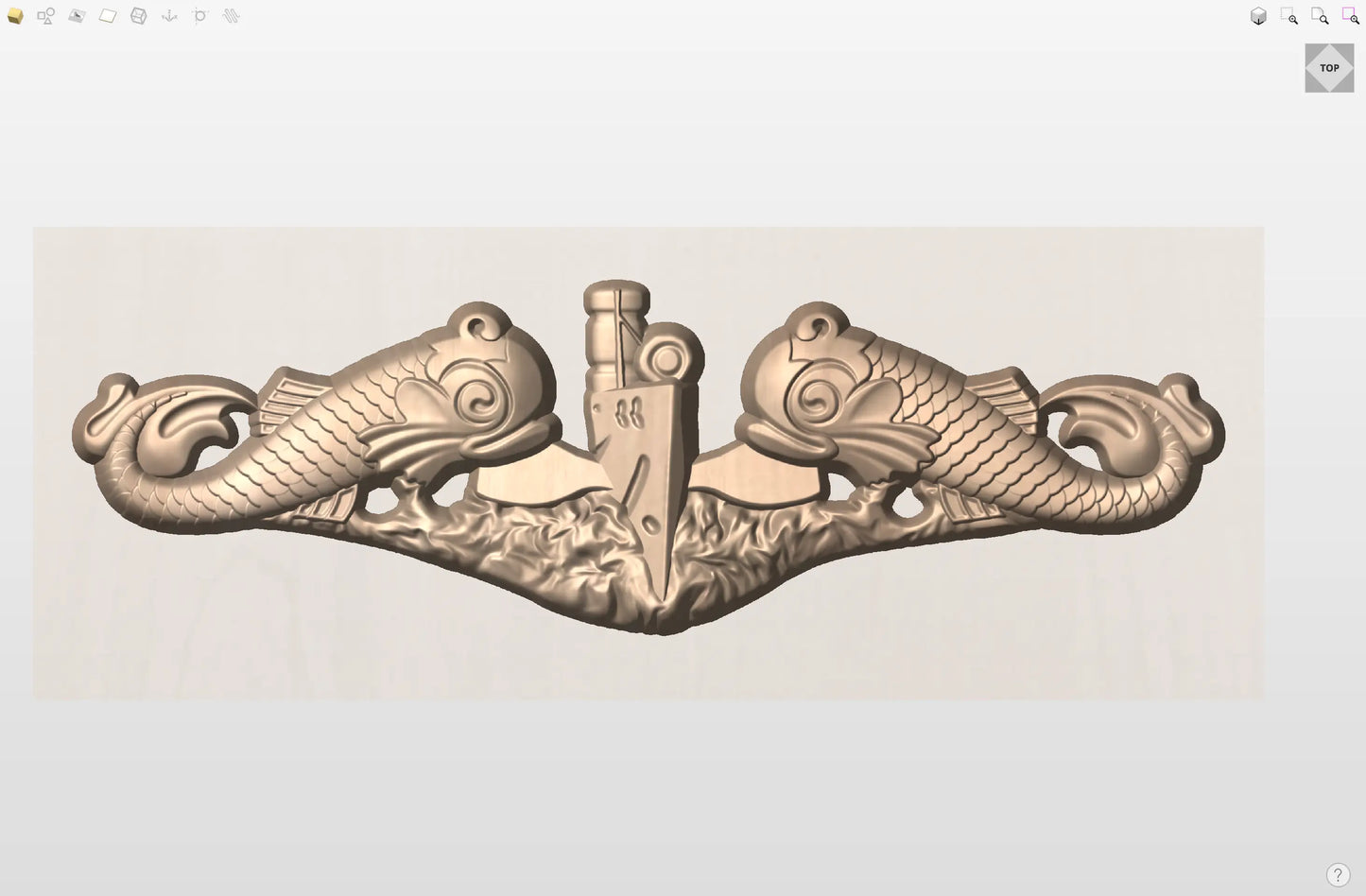 CNC File I  US Navy Submarine Warfare Badge 3D Model My Store