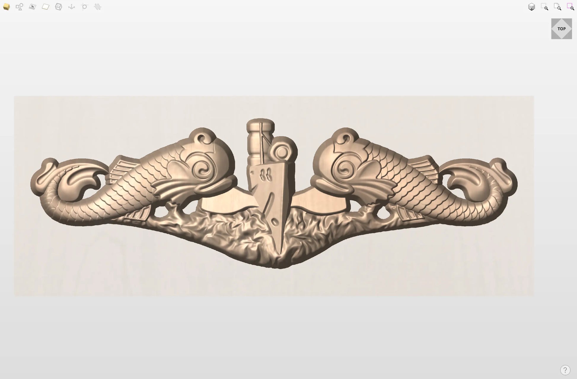 CNC File I  US Navy Submarine Warfare Badge 3D Model My Store