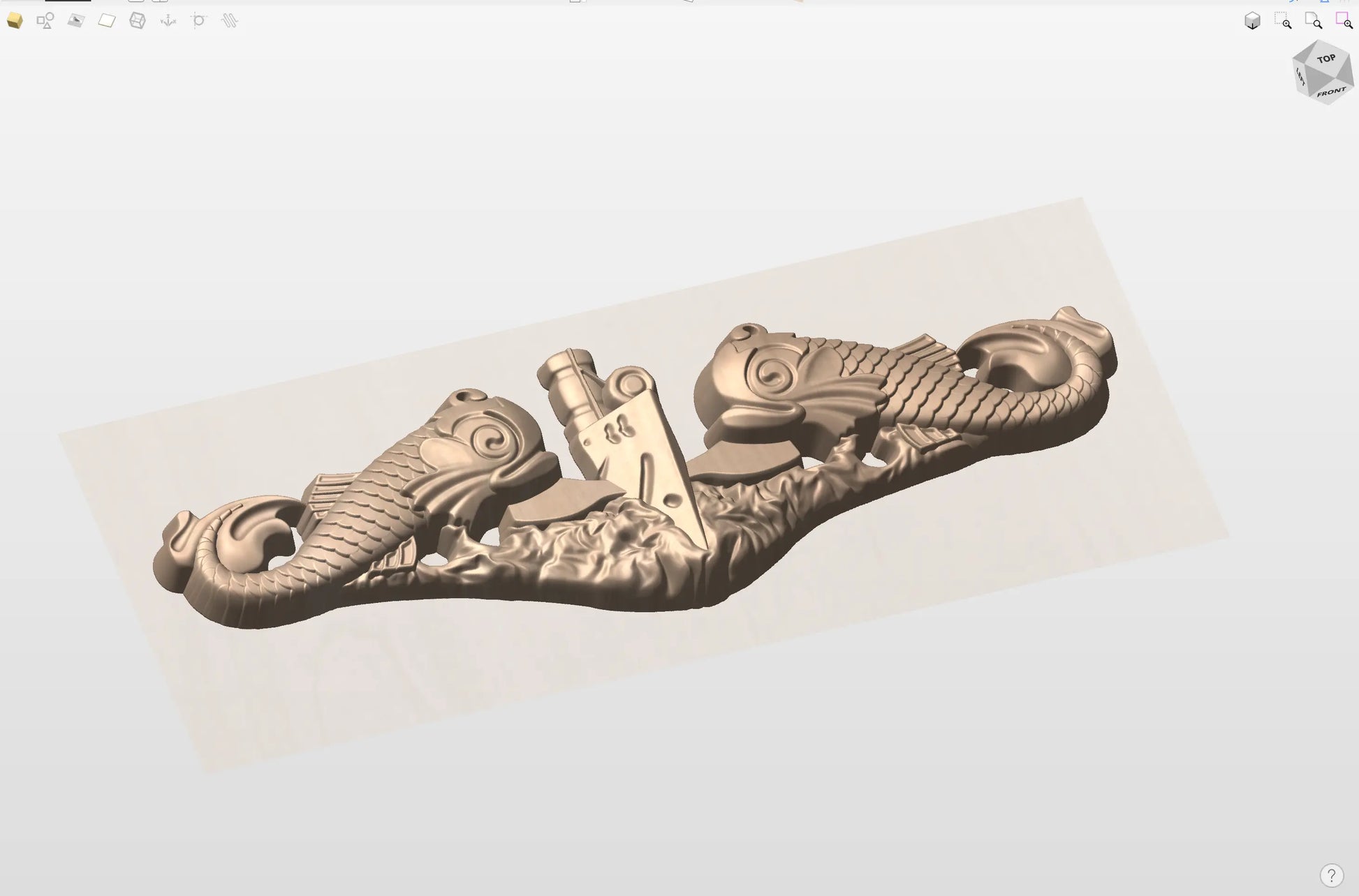 CNC File I  US Navy Submarine Warfare Badge 3D Model My Store