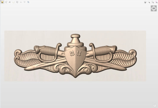 CNC File I  US Navy Surface Warfare Officer Badge 3D Model I  RathTech Design My Store