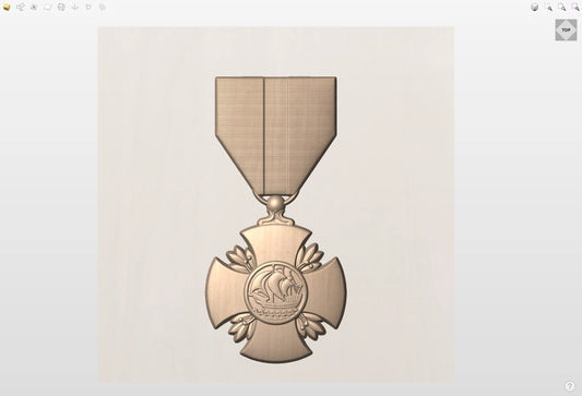 CNC File I  US Navy Cross Medal 3D Model I  RathTech Design My Store