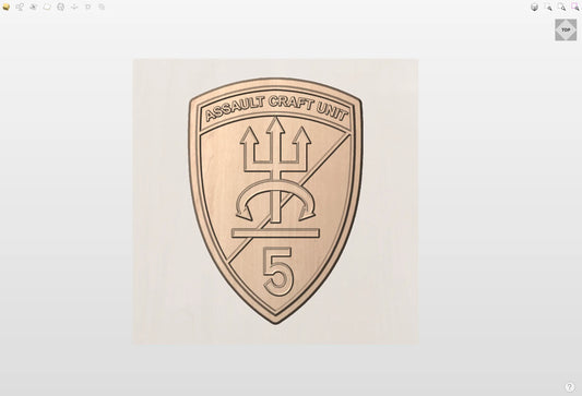 CNC File I US NAVY Assault Craft Unit 5 Unit Patch 3D Model I RathTech Design My Store