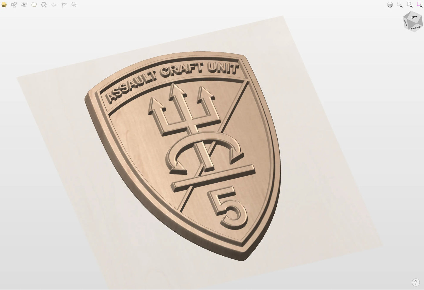 CNC File I US NAVY Assault Craft Unit 5 Unit Patch 3D Model I RathTech Design My Store