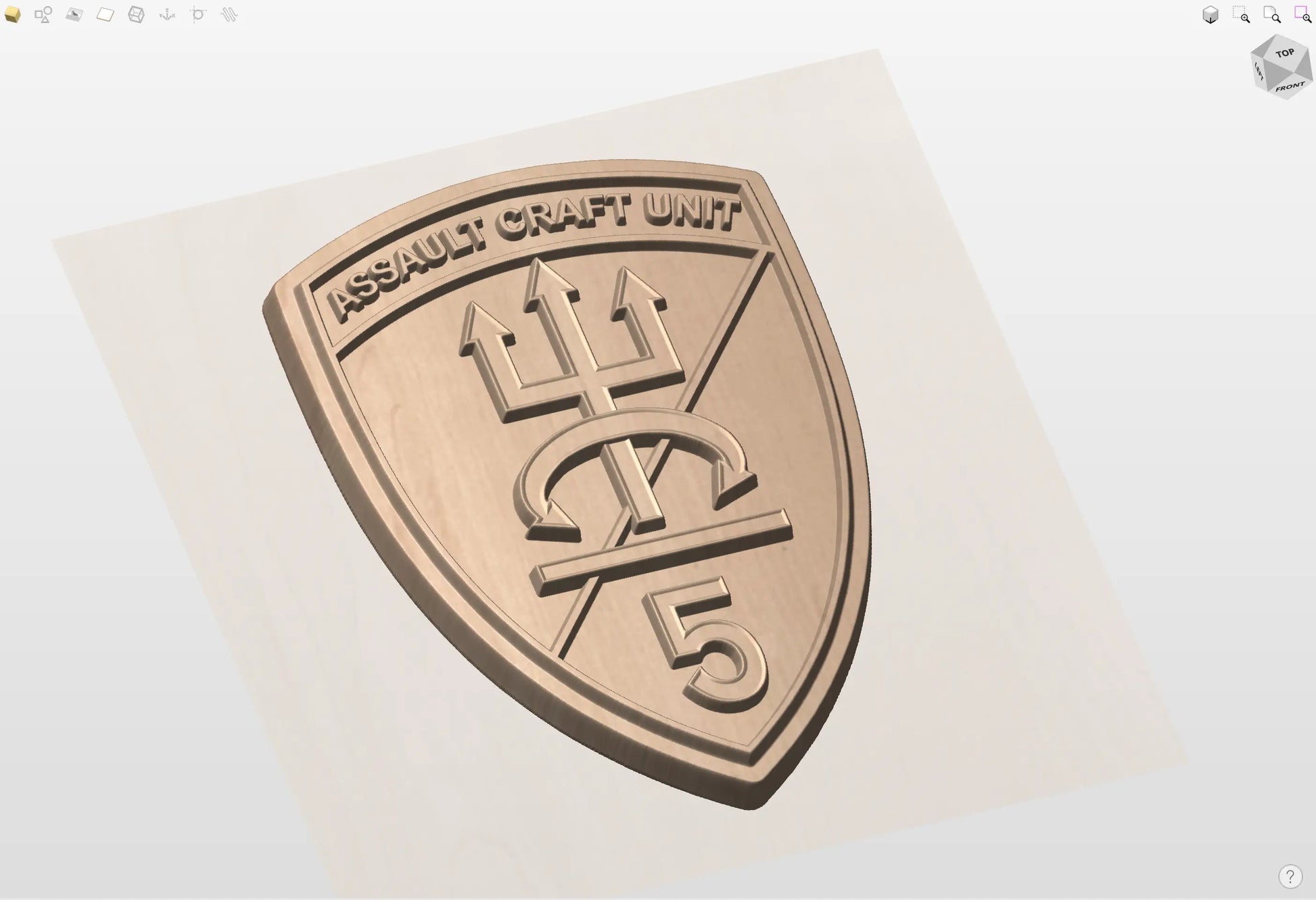 CNC File I US NAVY Assault Craft Unit 5 Unit Patch 3D Model I RathTech Design My Store