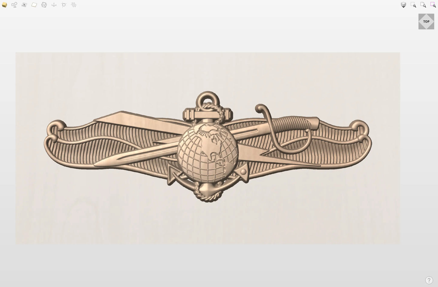 CNC File I US Navy Information Warfare Officer Badge 3D Model I  RathTech Design My Store