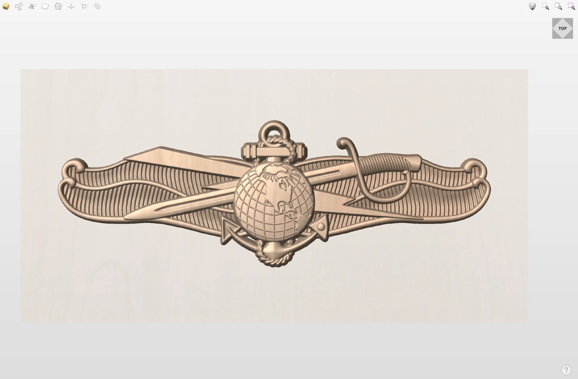 CNC File I US Navy Information Warfare Officer Badge 3D Model I  RathTech Design My Store