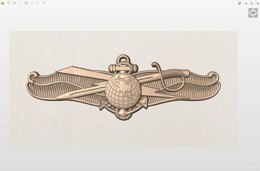 CNC File I US Navy Information Warfare Officer Badge 3D Model I  RathTech Design My Store