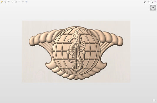 CNC File I US Navy Integrated Undersea Surveillance System Badge 3D Model I  RathTech Design My Store