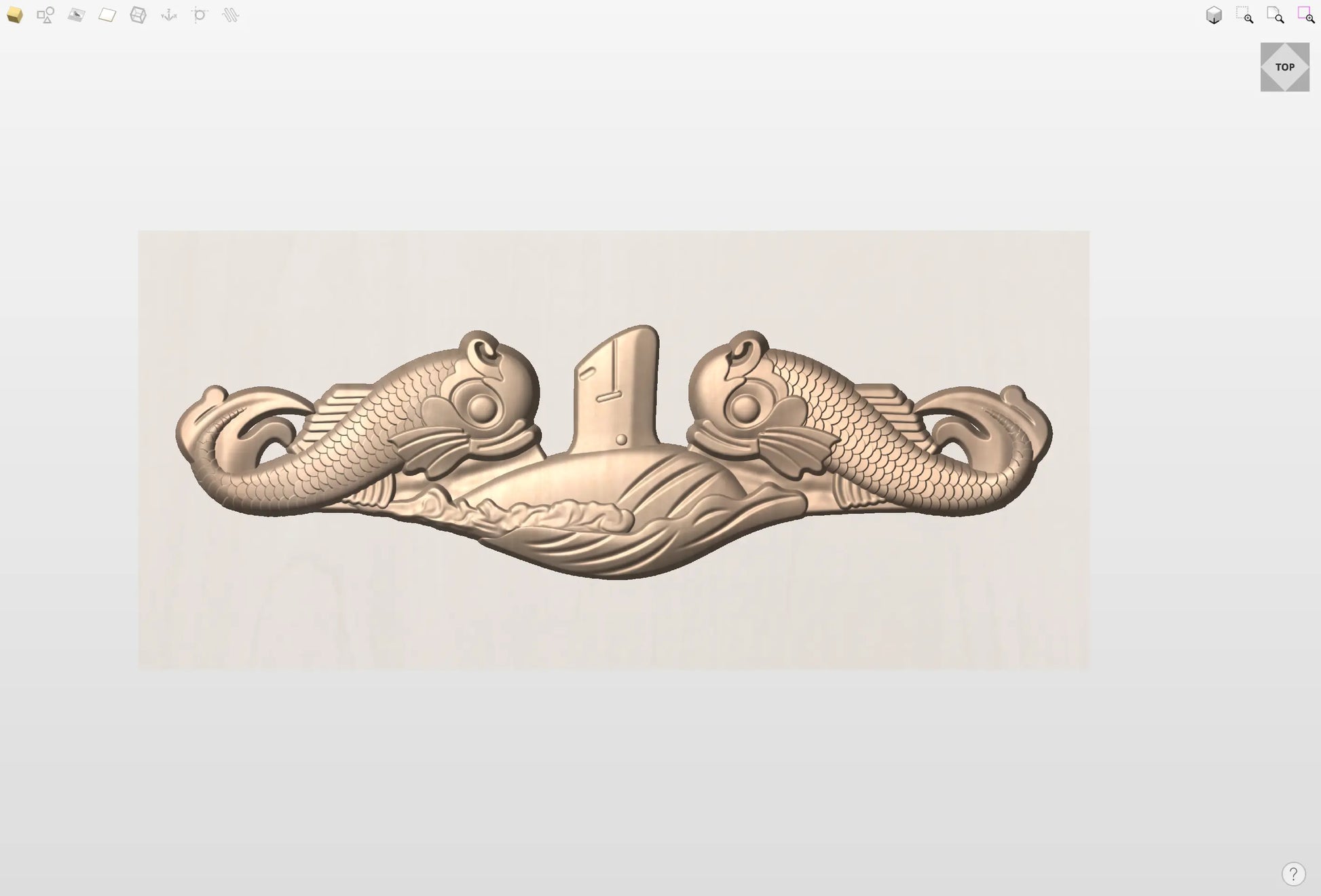 CNC File I  US Navy SSN 21 Seawolf Badge 3D Model I  RathTech Design My Store