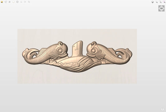 CNC File I  US Navy SSN 21 Seawolf Badge 3D Model I  RathTech Design My Store