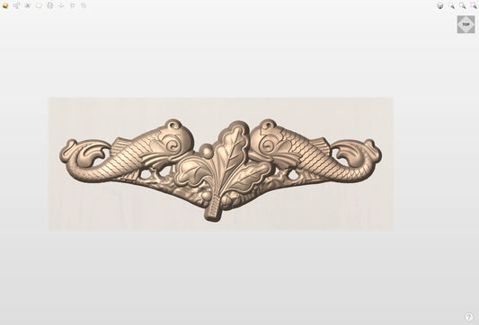CNC File I  US Navy Submarine Supply Corps Badge 3D Model I  RathTech Design My Store
