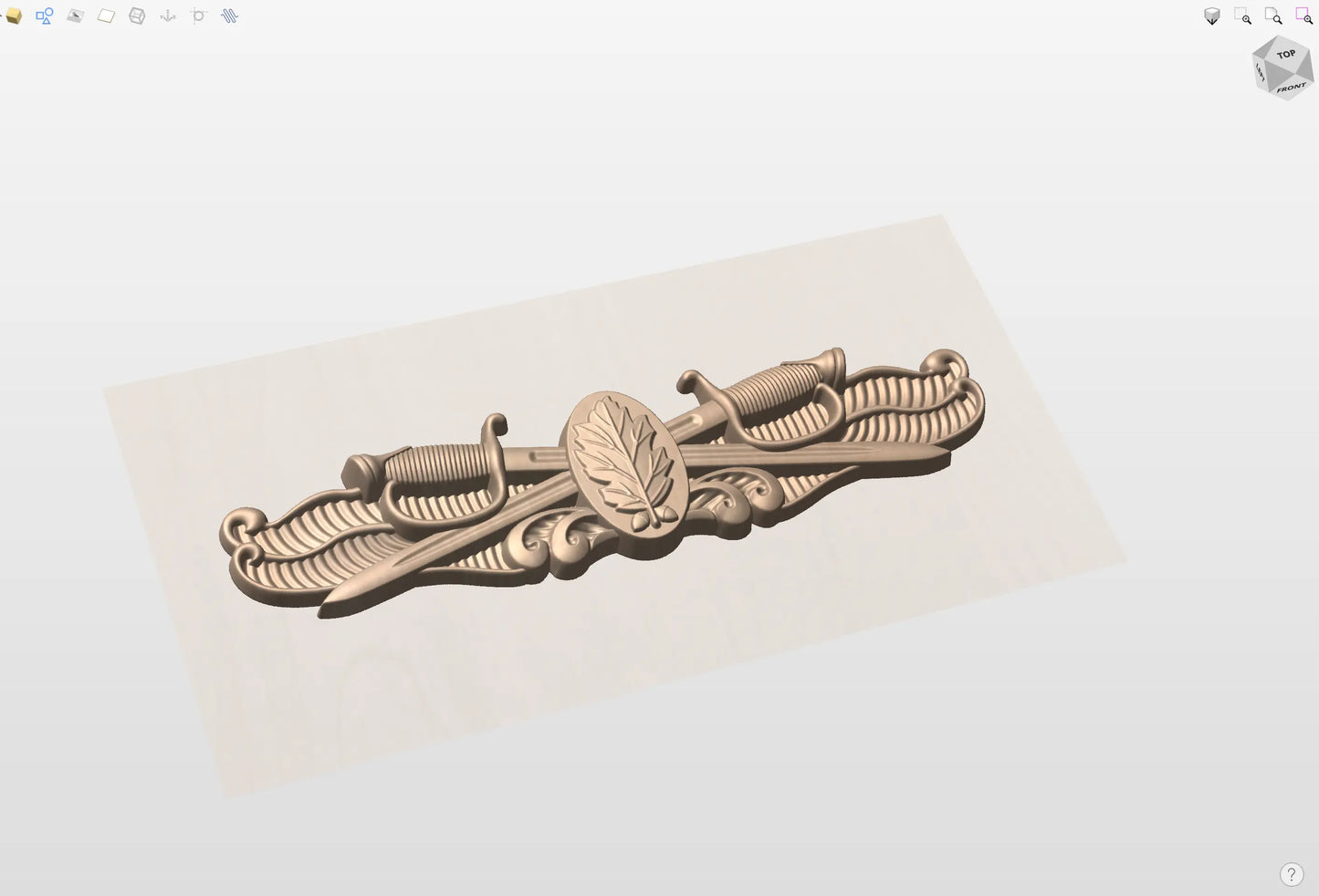 CNC File I  US Navy Surface Warfare Dental Badge 3D Model I  RathTech Design My Store