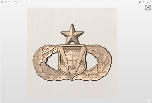 CNC File I US Air Force Senior Command & Control Badge 3D Model I RathTech Design My Store