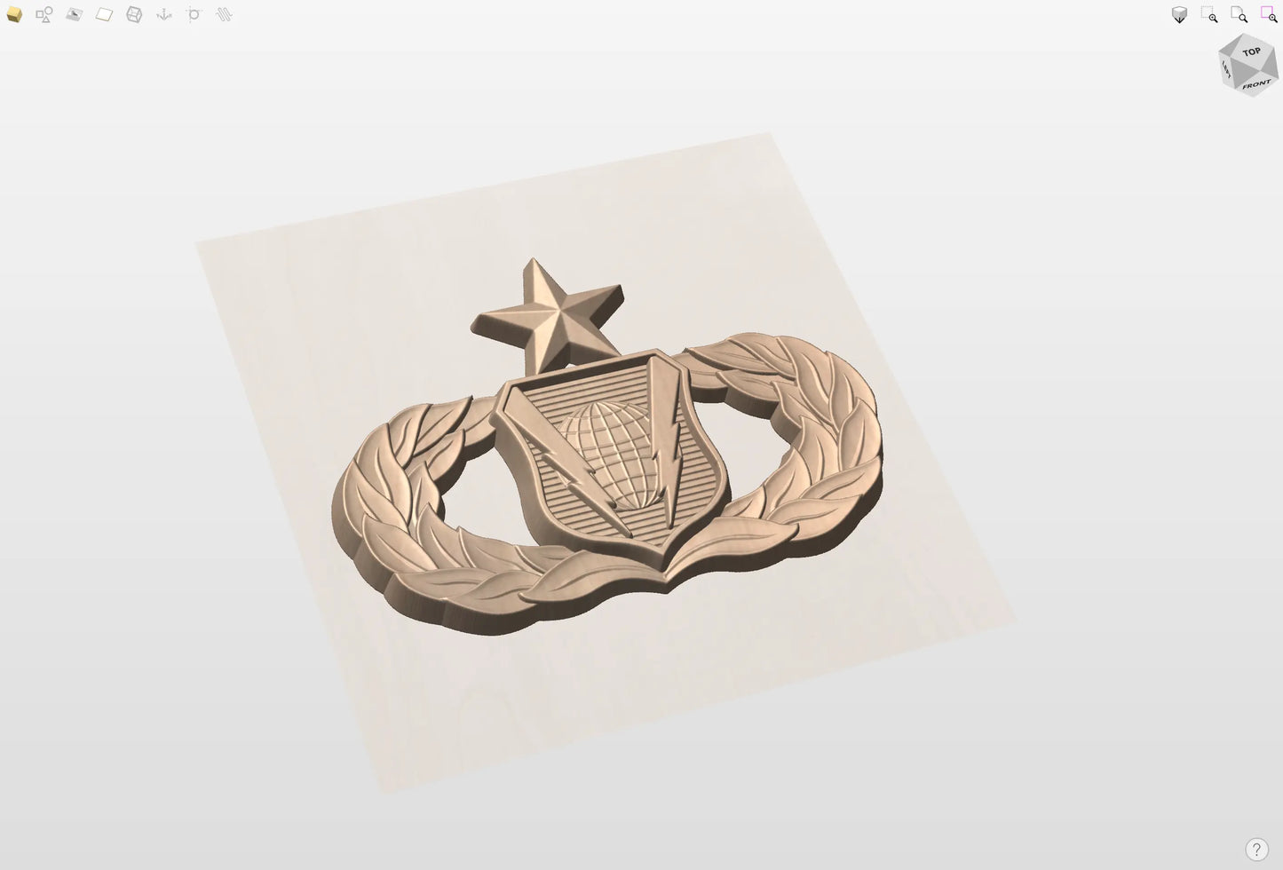 CNC File I US Air Force Senior Command & Control Badge 3D Model I RathTech Design My Store