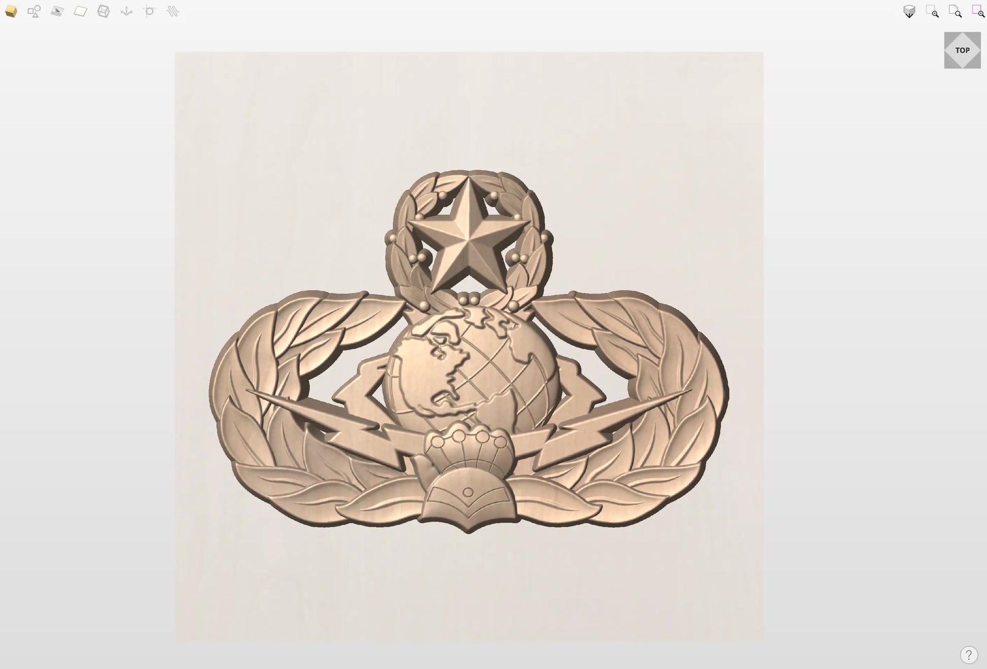 CNC File I US Air Force Master Cyber Space Support Badge 3D Model I RathTech Design My Store