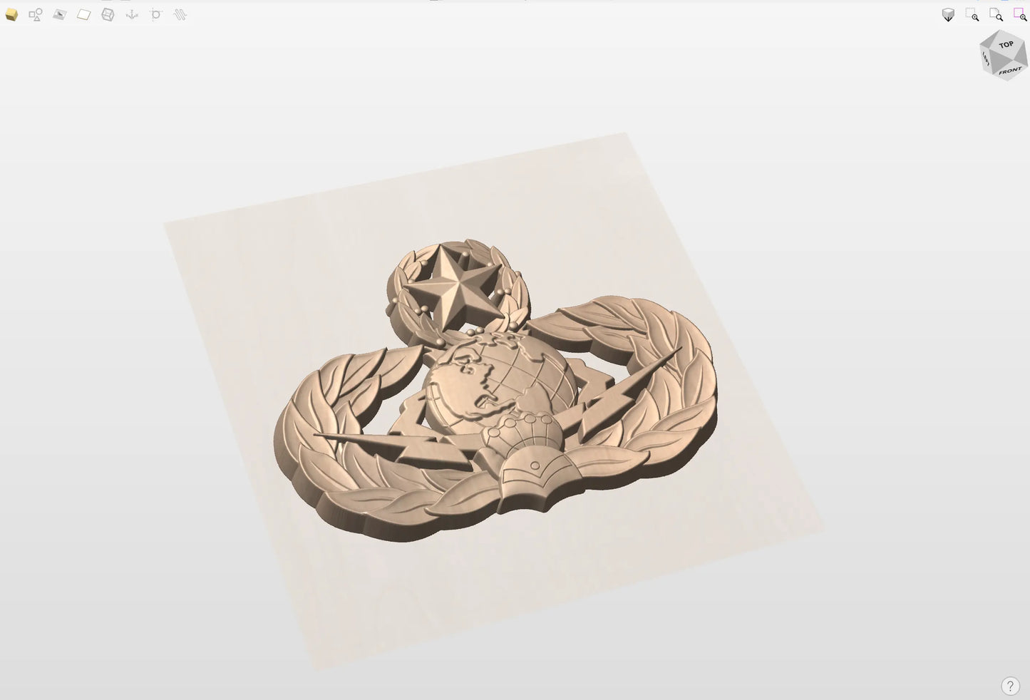 CNC File I US Air Force Master Cyber Space Support Badge 3D Model I RathTech Design My Store