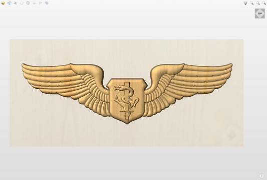 CNC File I US Air Force Basic Flight Nurse Wings 3D Model I RathTech Design My Store