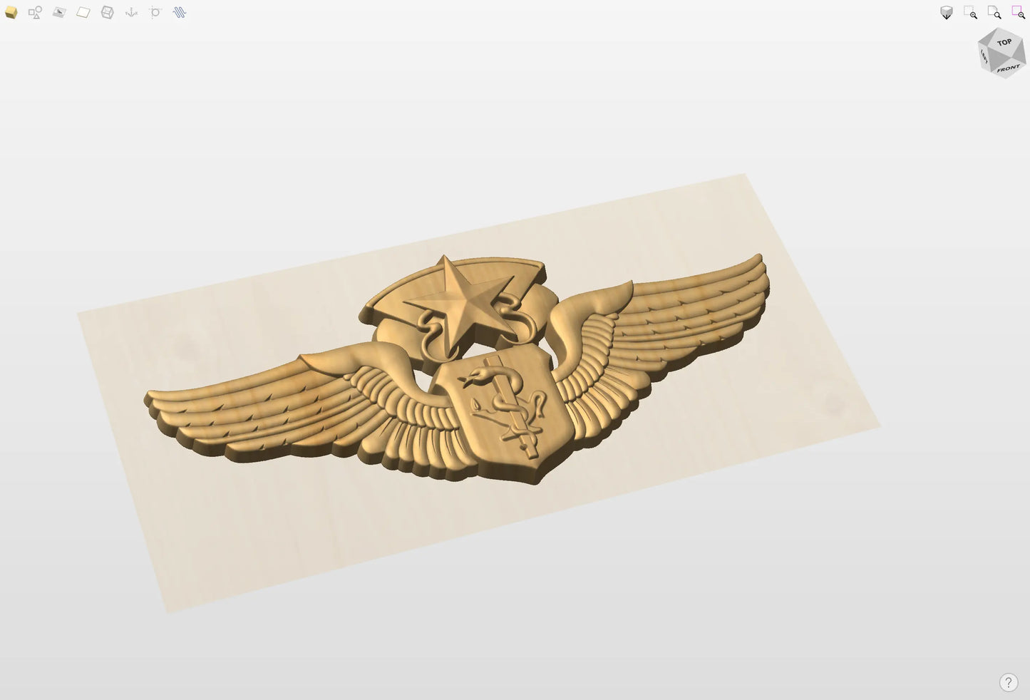 CNC File I US Air Force Chief Flight Nurse Wings 3D Model I RathTech Design My Store