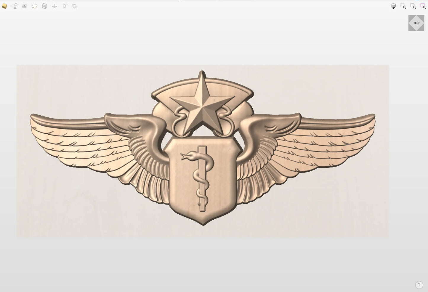 CNC File I US Air Force Chief Flight Surgeon Wings 3D Model I RathTech Design My Store