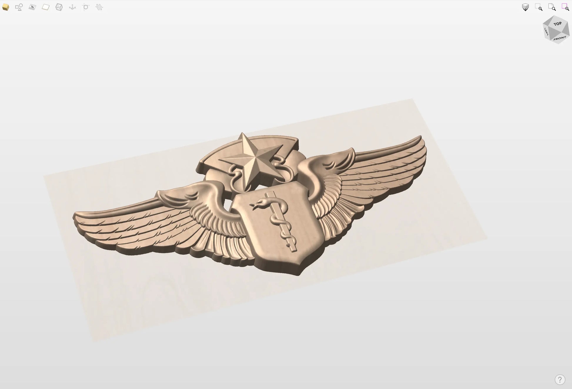 CNC File I US Air Force Chief Flight Surgeon Wings 3D Model I RathTech Design My Store