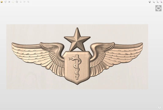 CNC File I US Air Force Senior Flight Surgeon Wings 3D Model I RathTech Design My Store