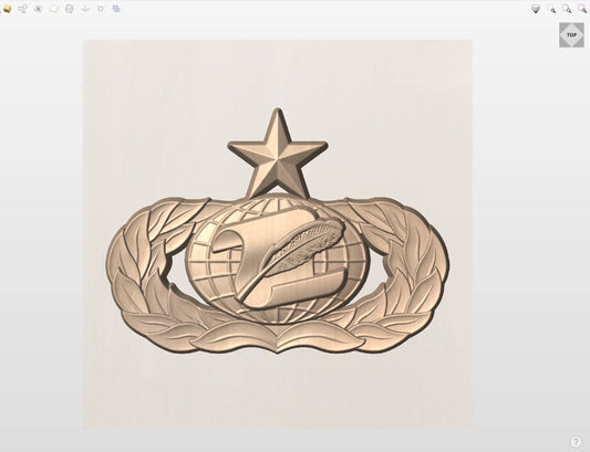CNC File I US Air Force Senior Information Manager Badge 3D Model I RathTech Design My Store