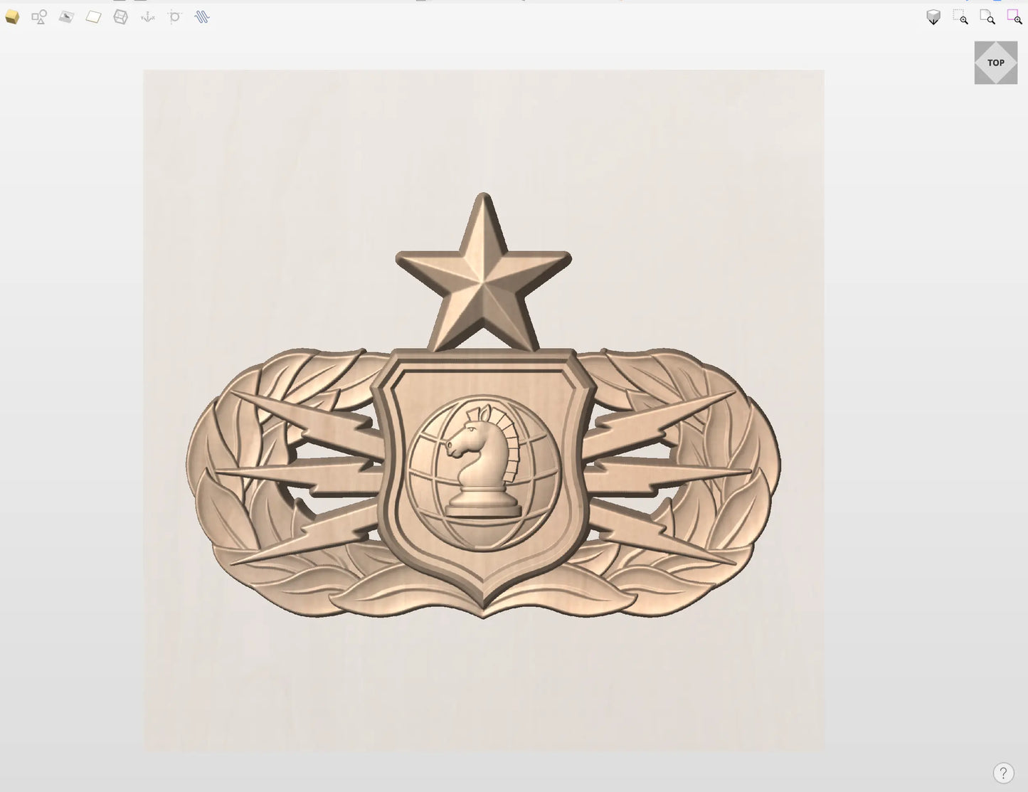 CNC File I US Air Force Senior Information Operations Badge 3D Model I RathTech Design My Store