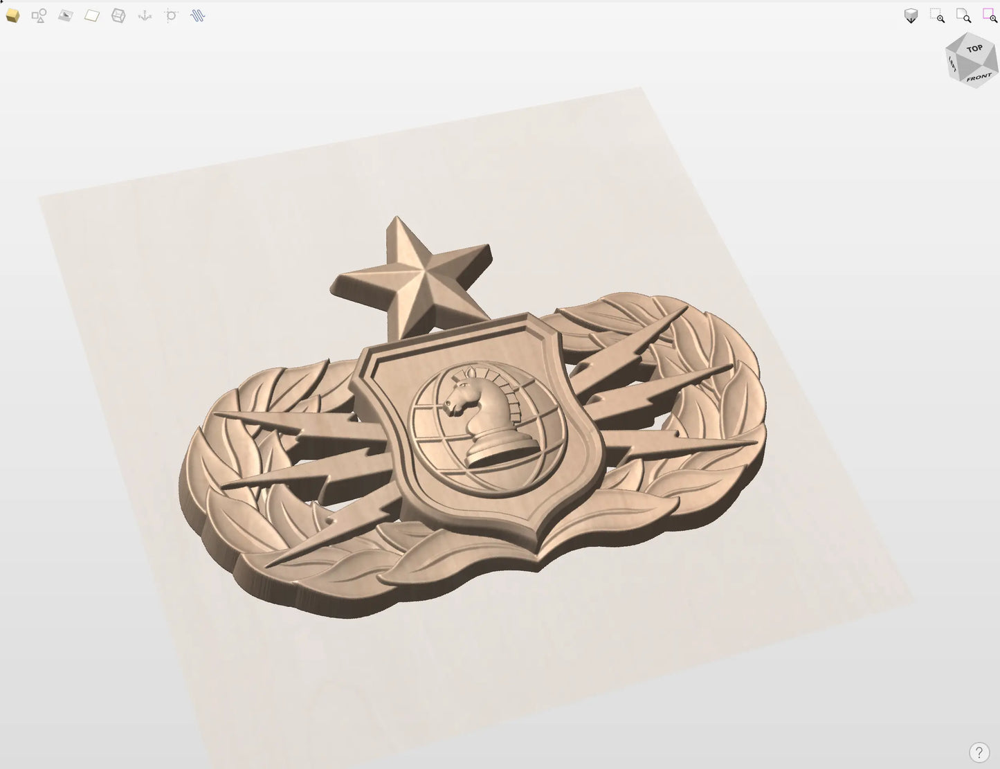 CNC File I US Air Force Senior Information Operations Badge 3D Model I RathTech Design My Store