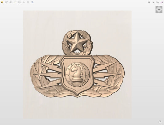 CNC File I US Air Force Master Information Operations Badge 3D Model I RathTech Design My Store